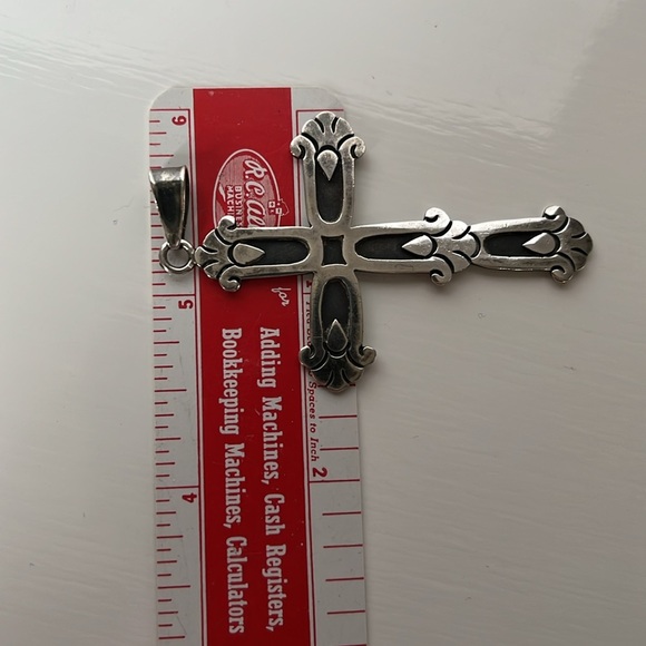 Victoria Cony Sterling Silver Taxco Mexico Cross Pendant - Picture 8 of 10